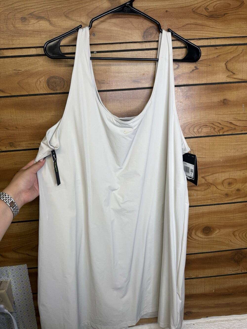 NIKE Women's Jersey Tank Dress Activewear Sleeveless Plus Size 2X Beige NWT
